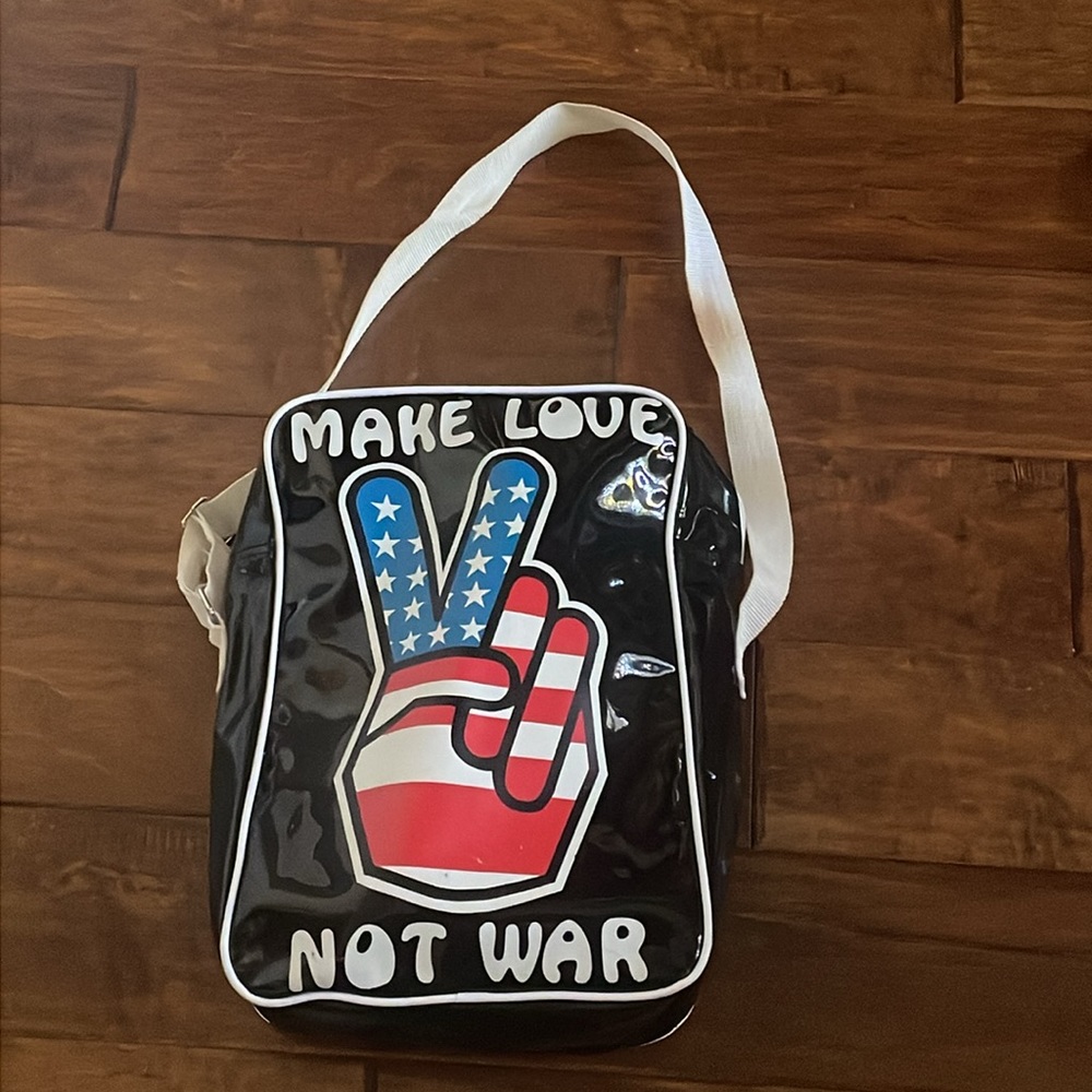 Make Love not War vintage pvc bag